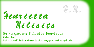 henrietta milisits business card